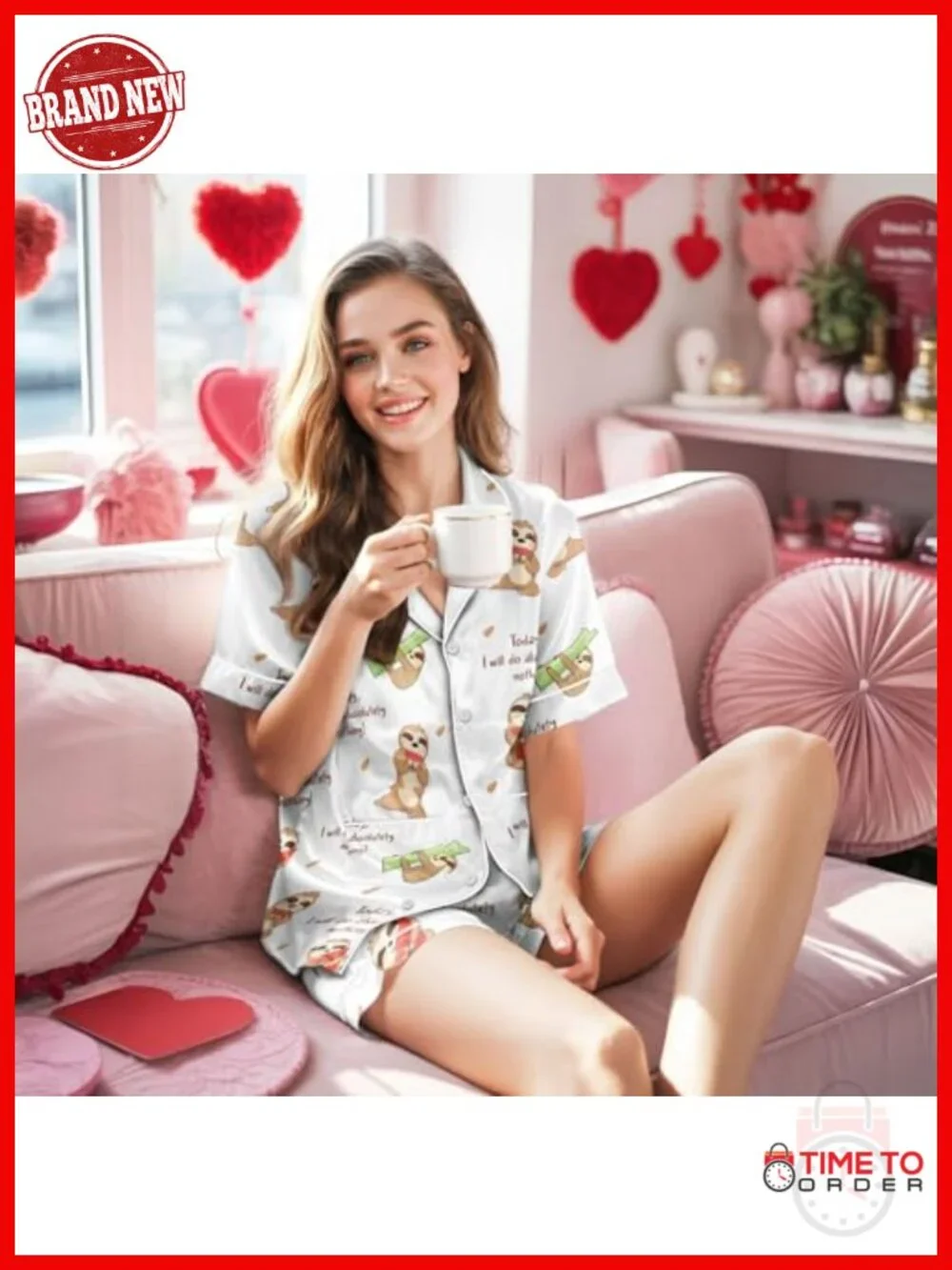 Silky Satin Pajama Set, Button Down Short Sleeve Sleep Shorts 2-Piece for Women